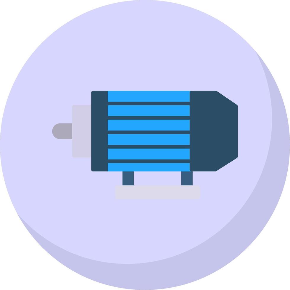 Electric Motor Flat Bubble Icon vector