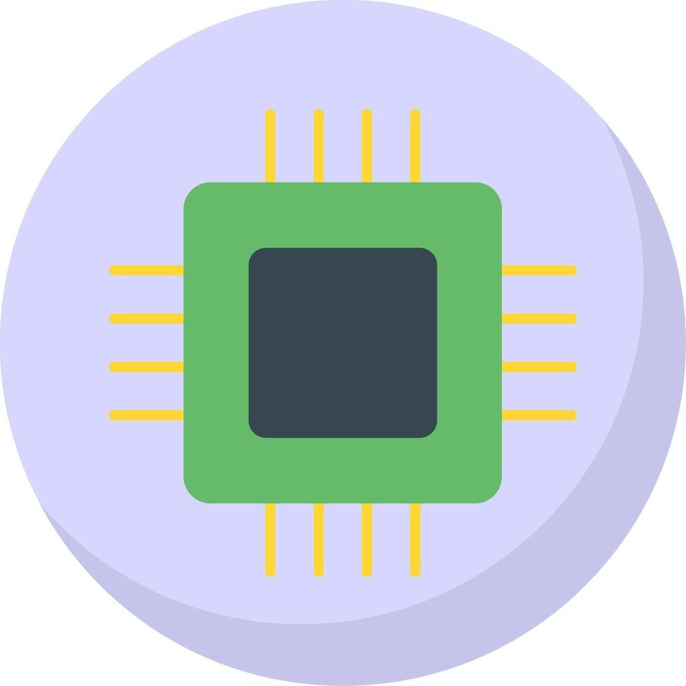 Circuit Board Flat Bubble Icon vector