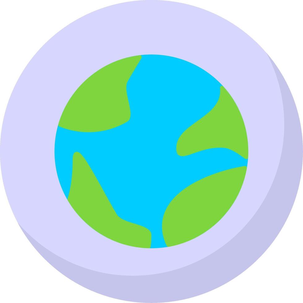Earth Globe Flat Bubble Icon vector