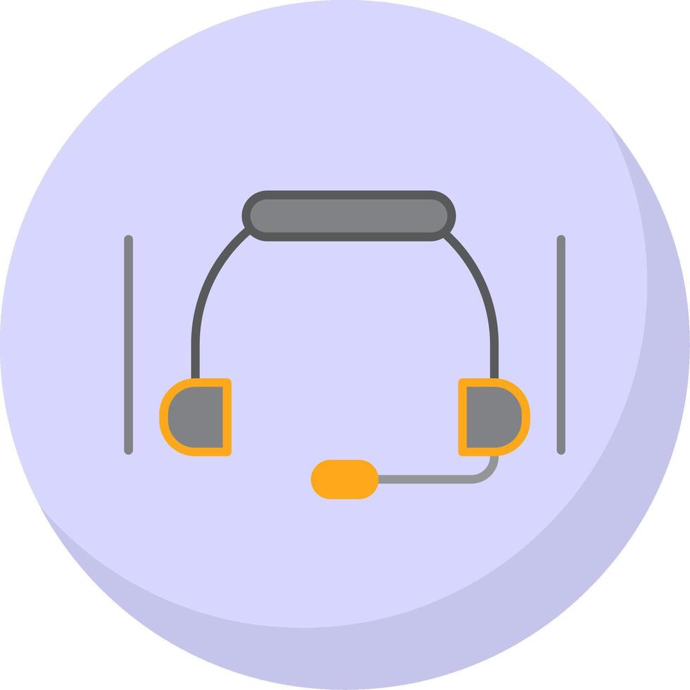 auriculares plano burbuja icono vector