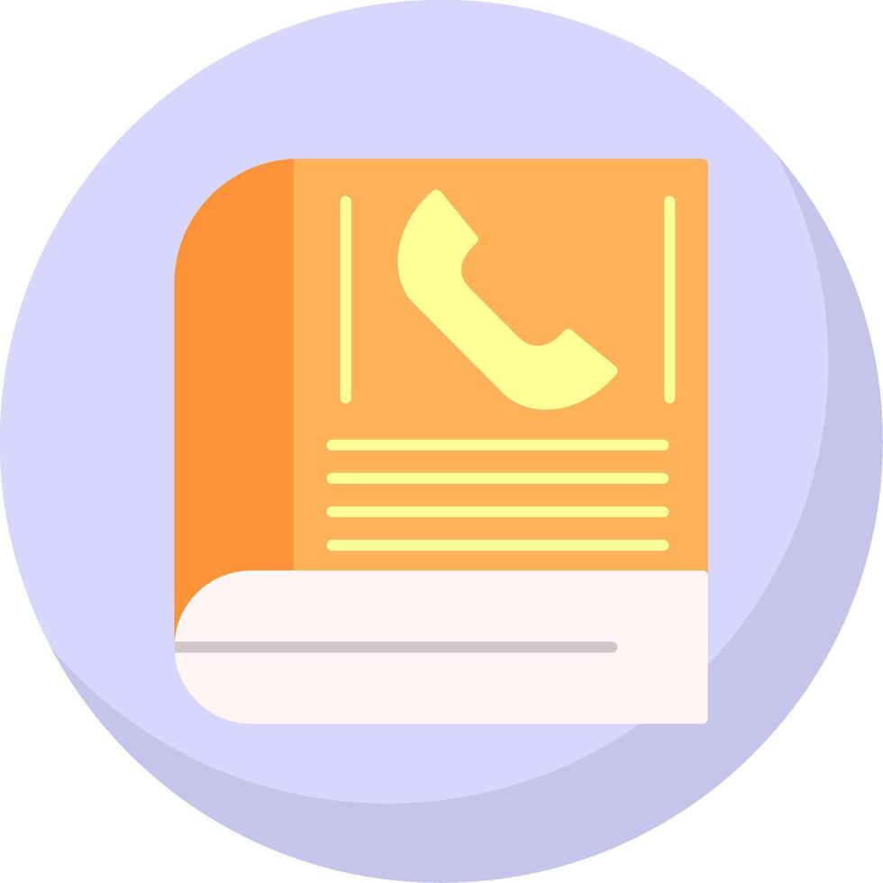 Contact Book Flat Bubble Icon vector