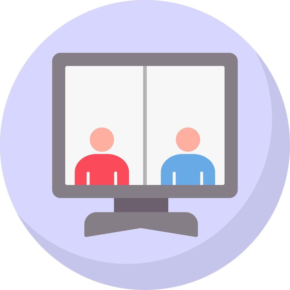 Online Meeting Flat Bubble Icon vector