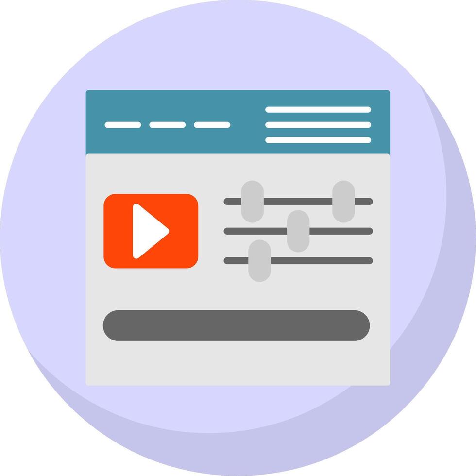Video Editor Flat Bubble Icon vector