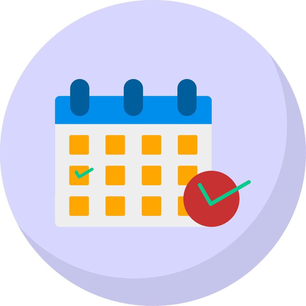 Calendar Flat Bubble Icon vector