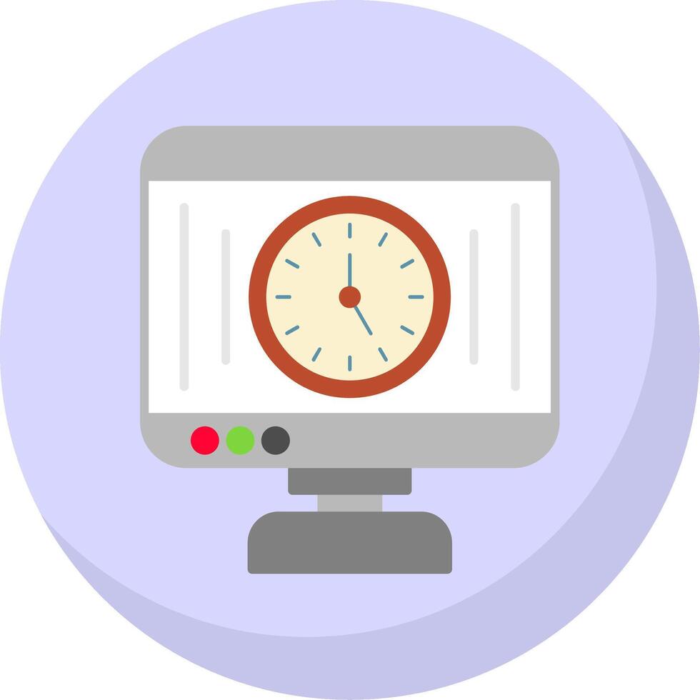 Time Management Flat Bubble Icon vector