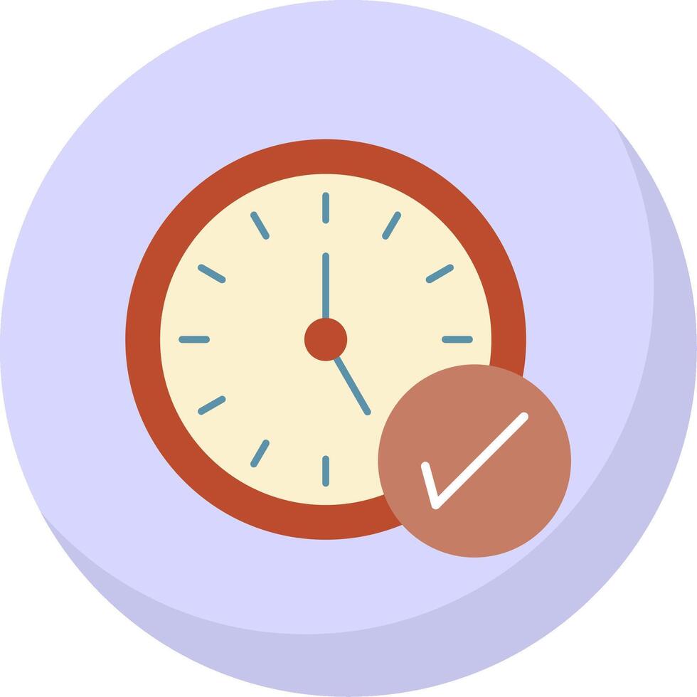 Time Management Flat Bubble Icon vector