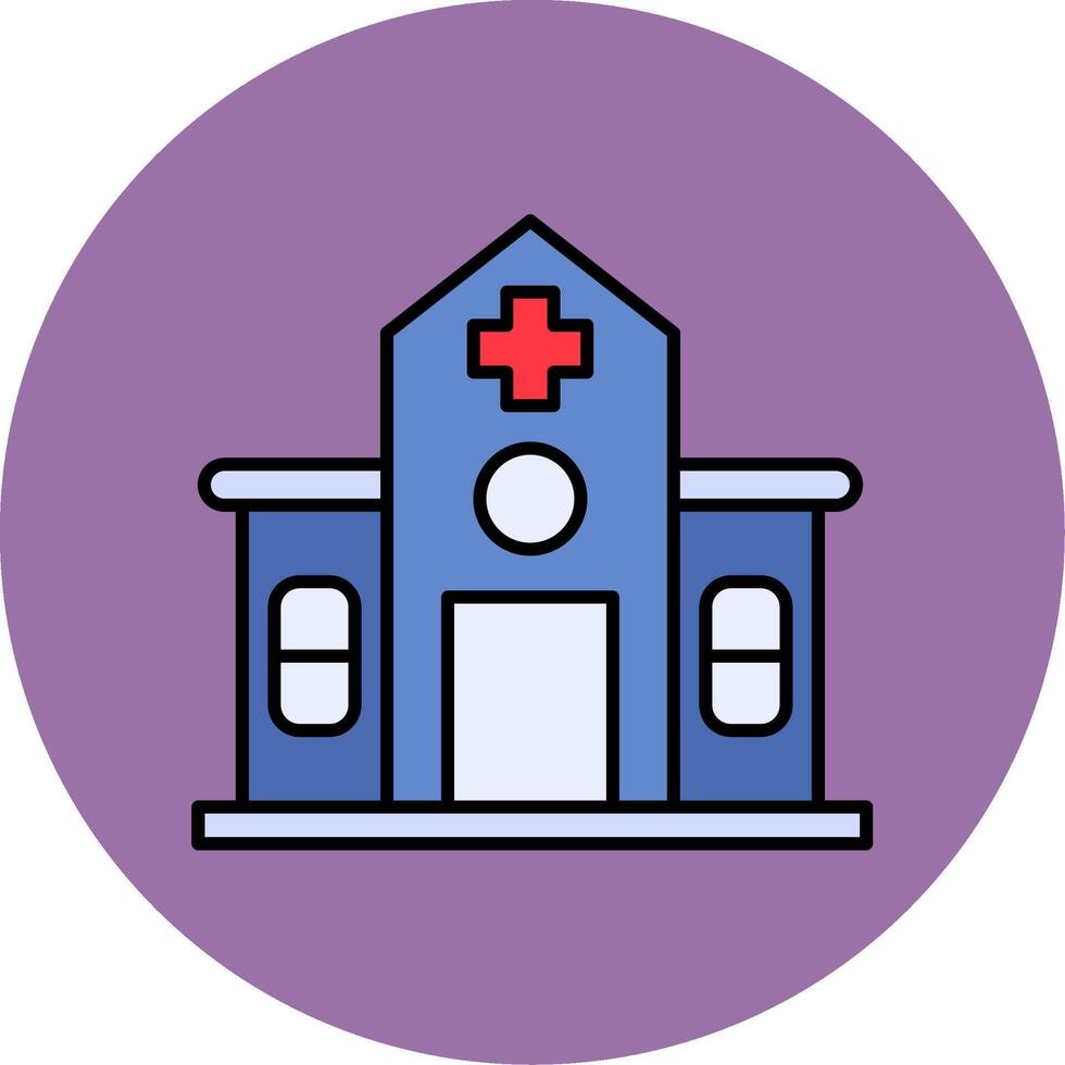 Hospital Flat Bubble Icon vector