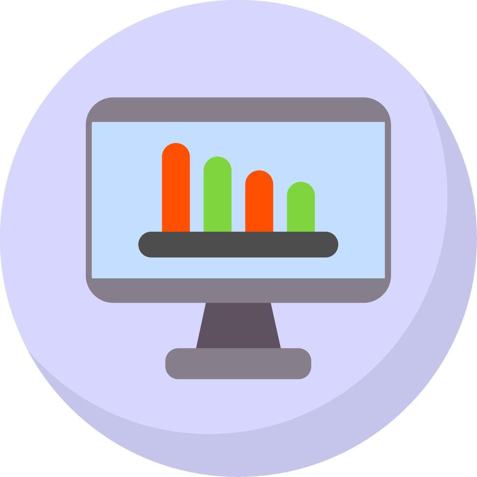 Monitor Screen Flat Bubble Icon vector