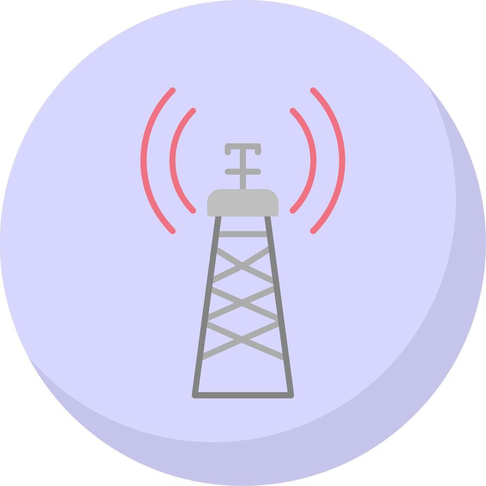 Signal Tower Flat Bubble Icon vector