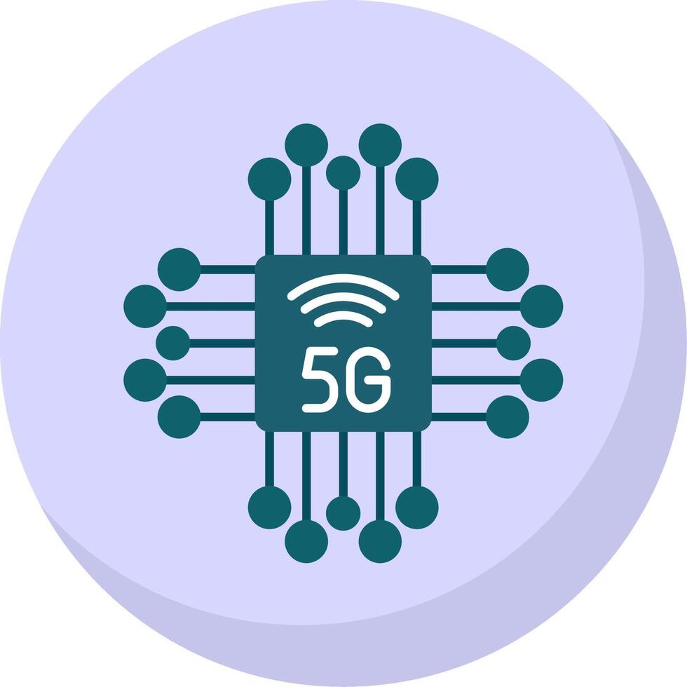 Chipset Flat Bubble Icon vector