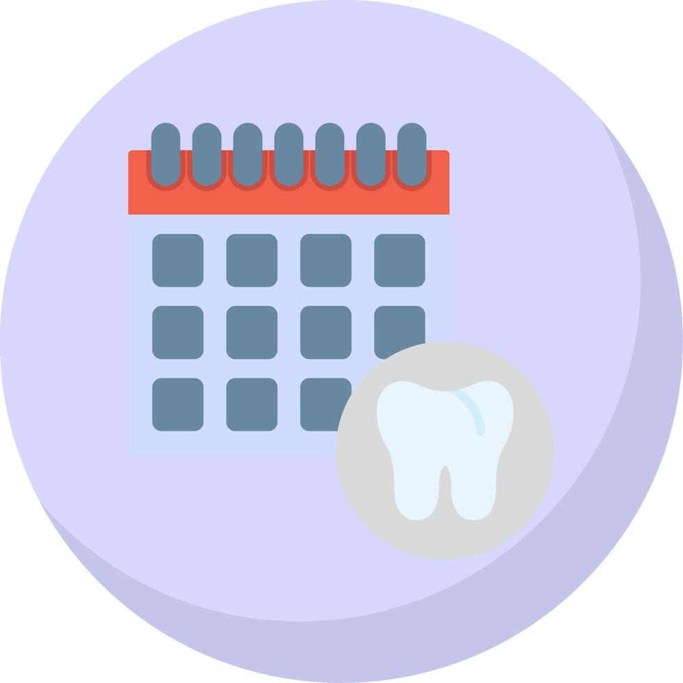 Dental Schedule Flat Bubble Icon vector