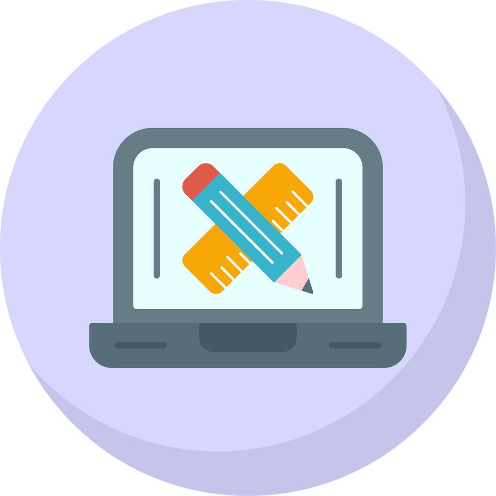 Laptop Flat Bubble Icon vector