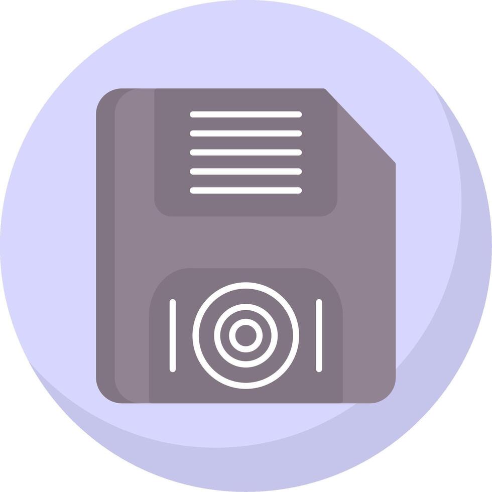 Floppy Disk Flat Bubble Icon vector
