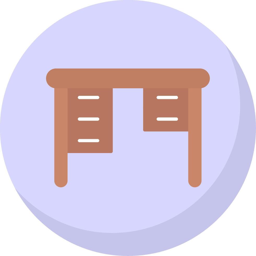 Office Desk Flat Bubble Icon vector