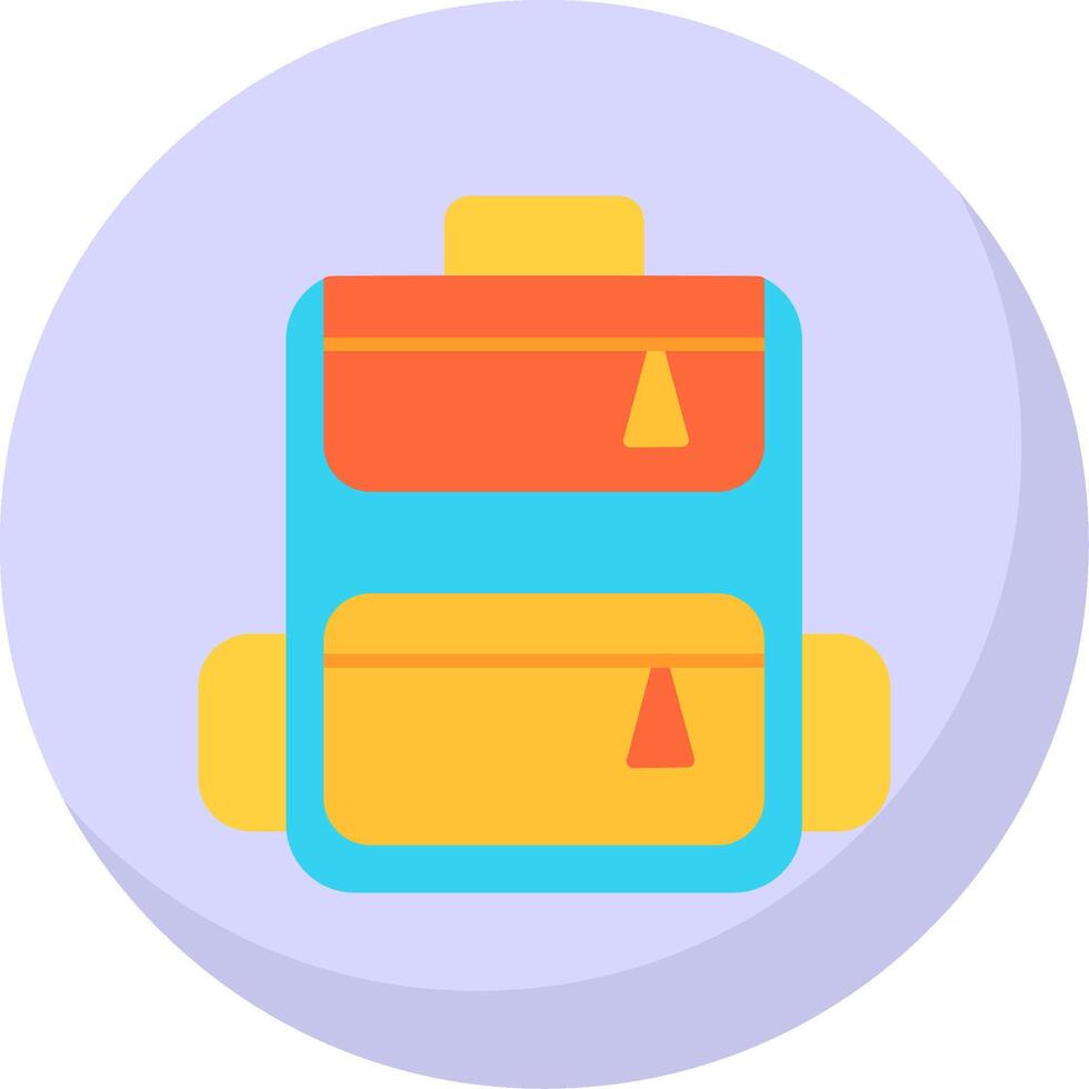 Backpack Flat Bubble Icon vector