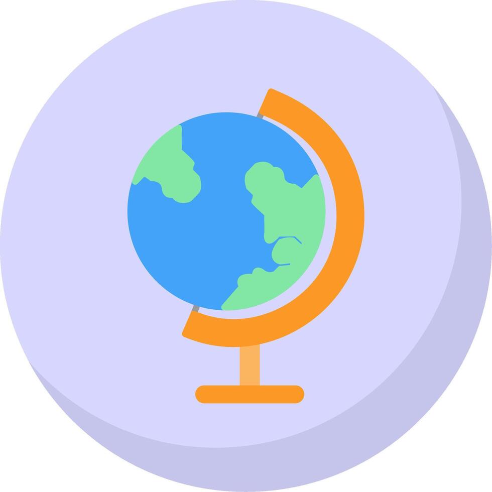 Earth Globe Flat Bubble Icon vector
