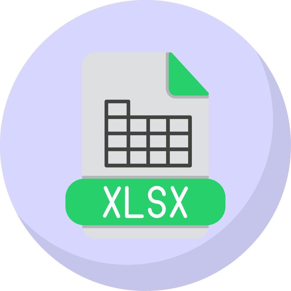 xlsx plano burbuja icono vector