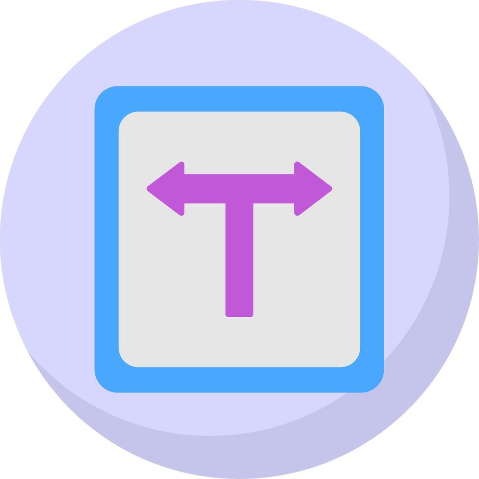 T Junction Flat Bubble Icon vector