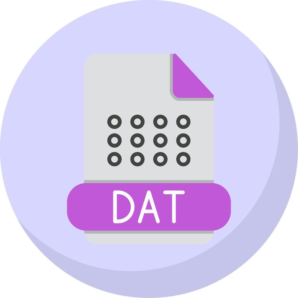 Dat Format Flat Bubble Icon vector