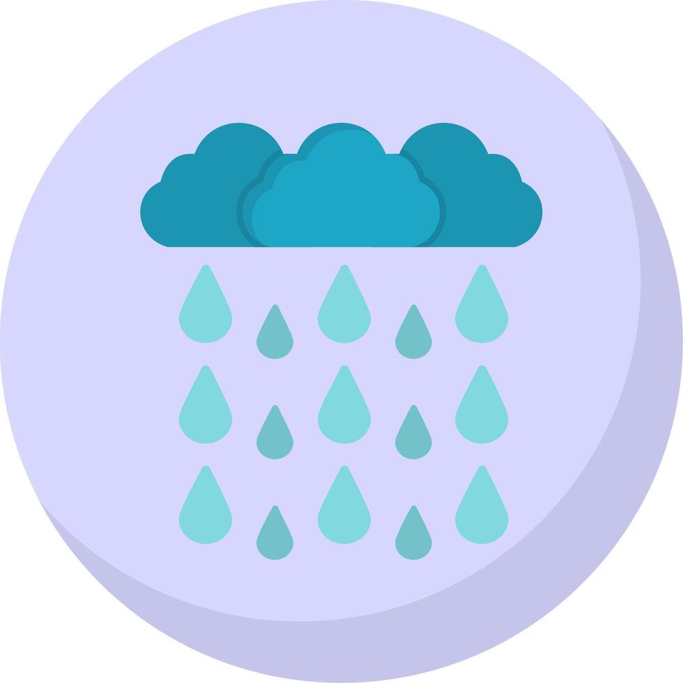 Heavy Rain Flat Bubble Icon vector