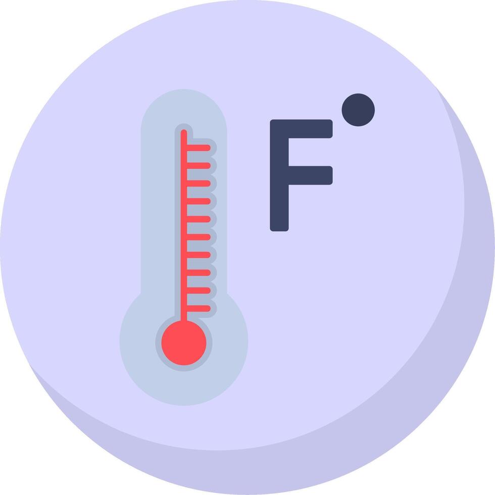 Fahrenheit Degrees Flat Bubble Icon vector