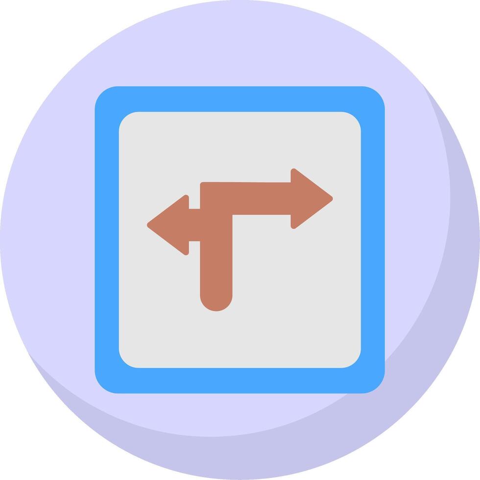 Turn Direction Flat Bubble Icon vector