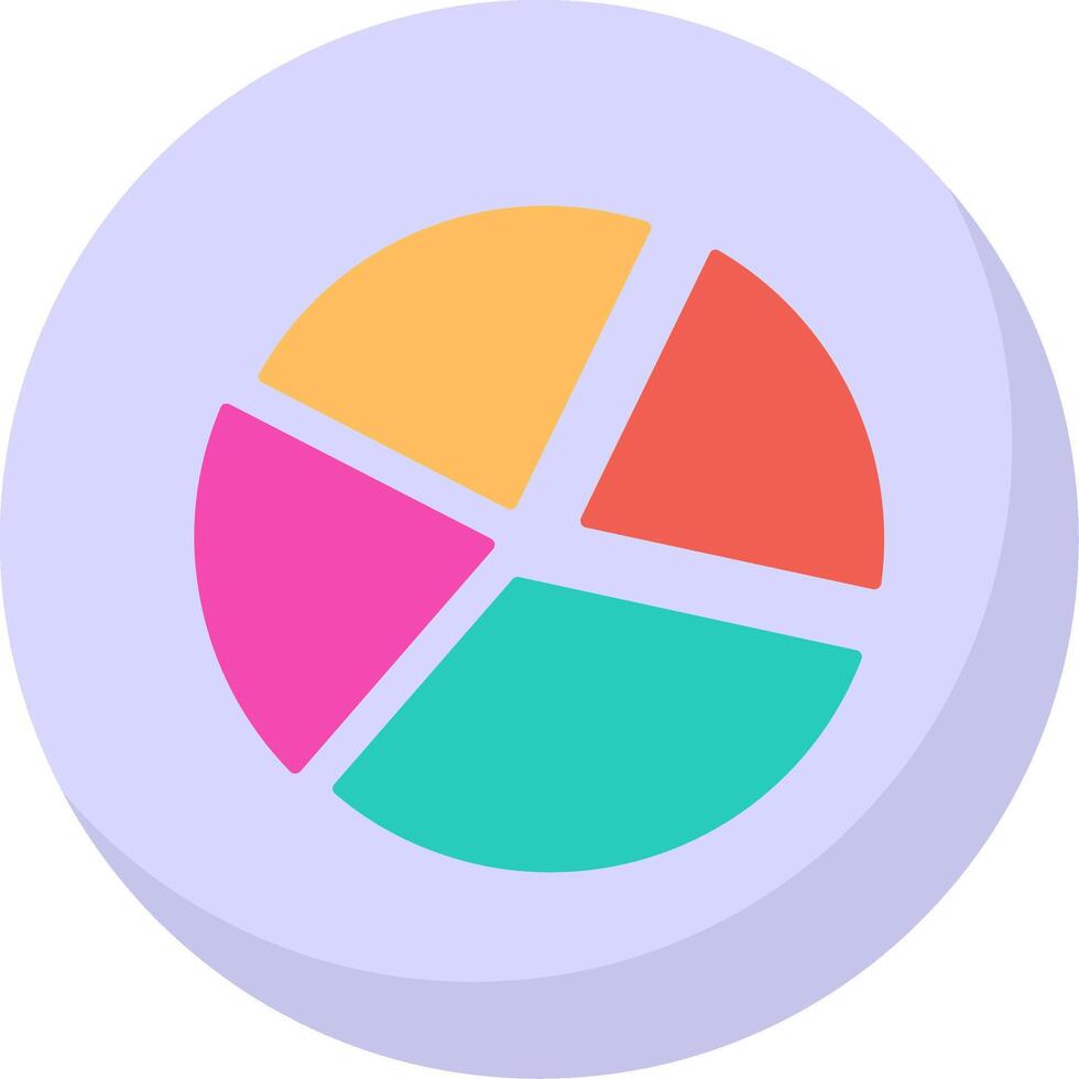 Pie Chart Flat Bubble Icon vector