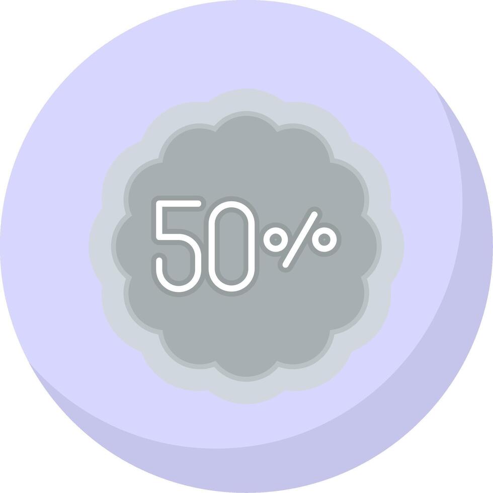 50 Percent Flat Bubble Icon vector
