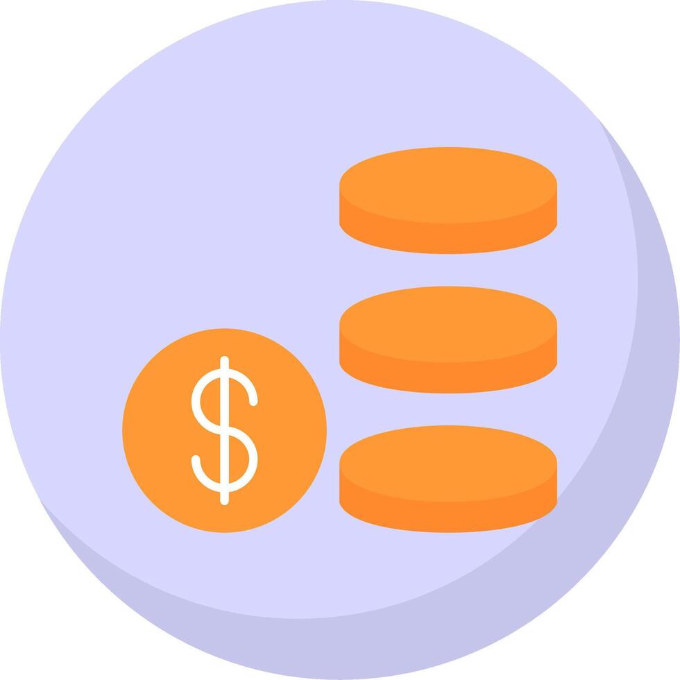 Coin Stack Flat Bubble Icon vector