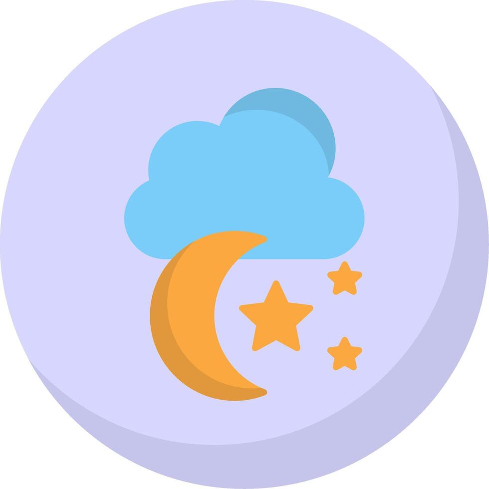 Moon Flat Bubble Icon vector