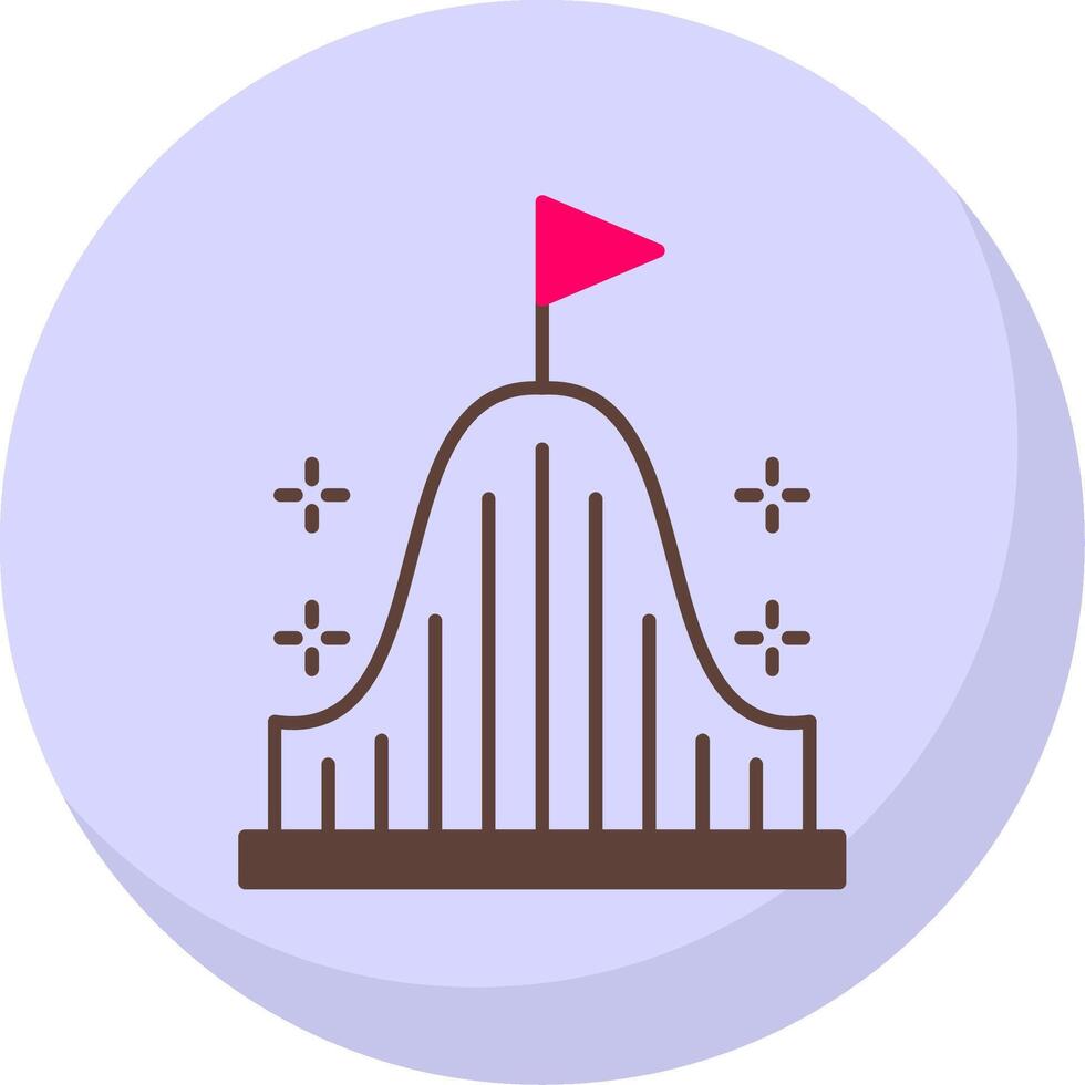 Roller Coaster Flat Bubble Icon vector