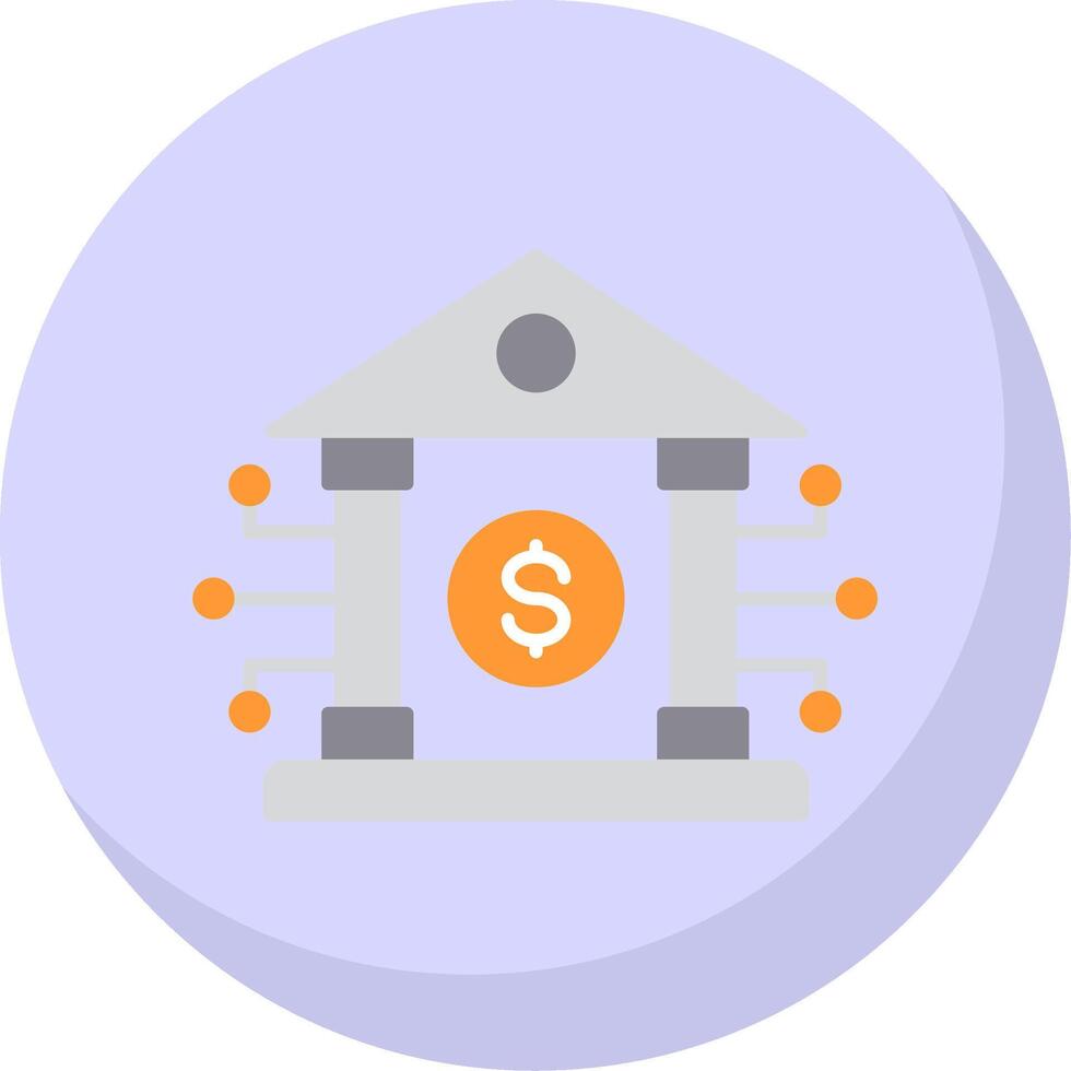 Banking System Flat Bubble Icon vector