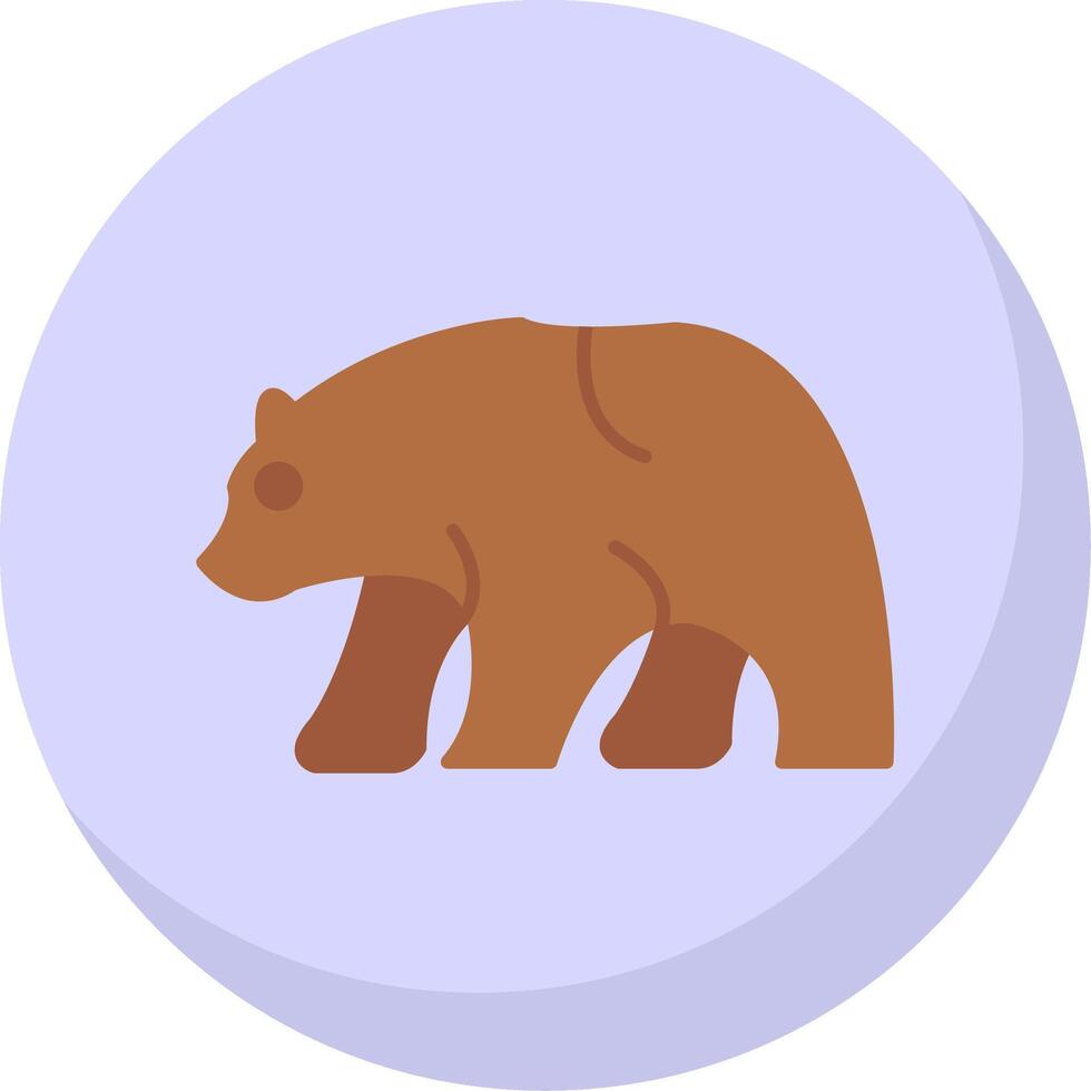 Bear Flat Bubble Icon vector