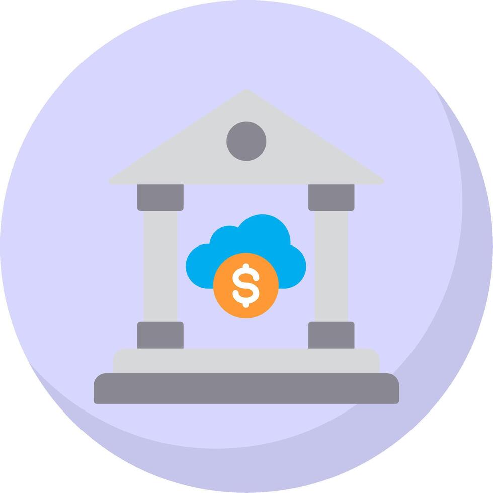 Cloud Banking Flat Bubble Icon vector