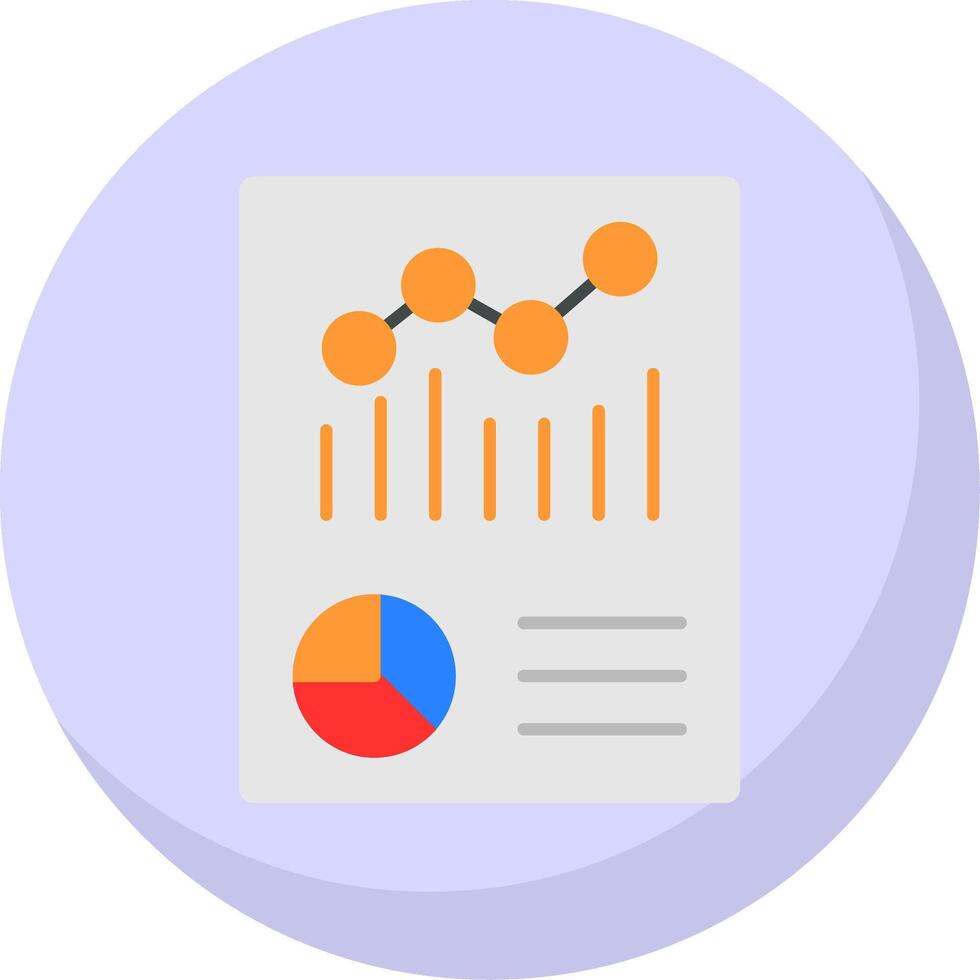 Graphical Report Flat Bubble Icon vector