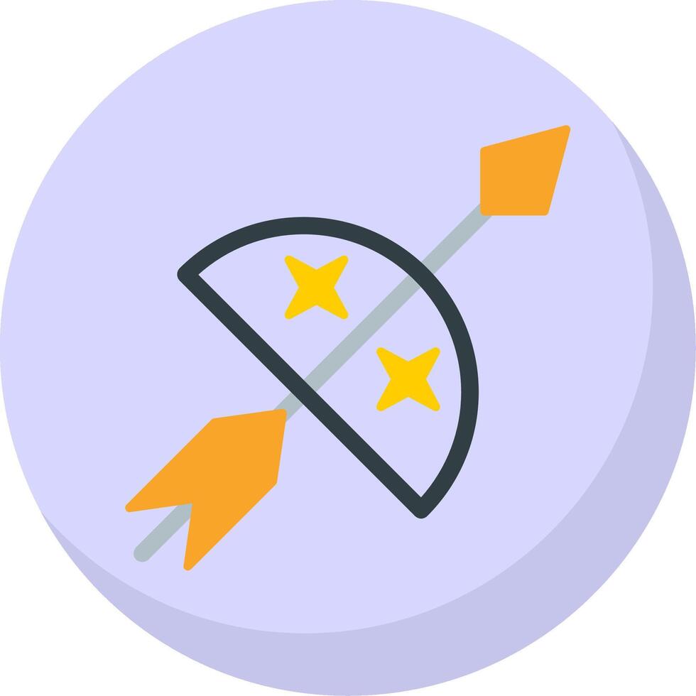 Bow And Arrow Flat Bubble Icon vector