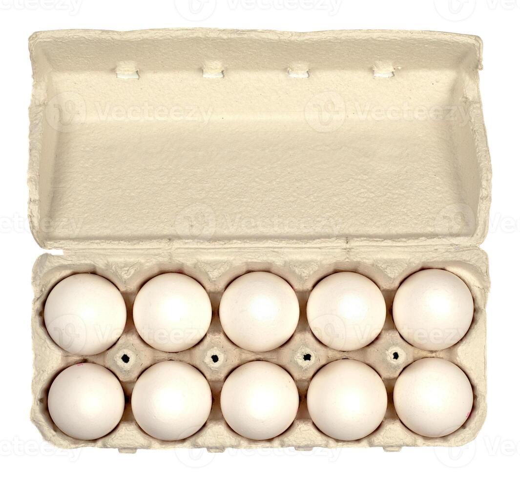 Fresh eggs  on white photo