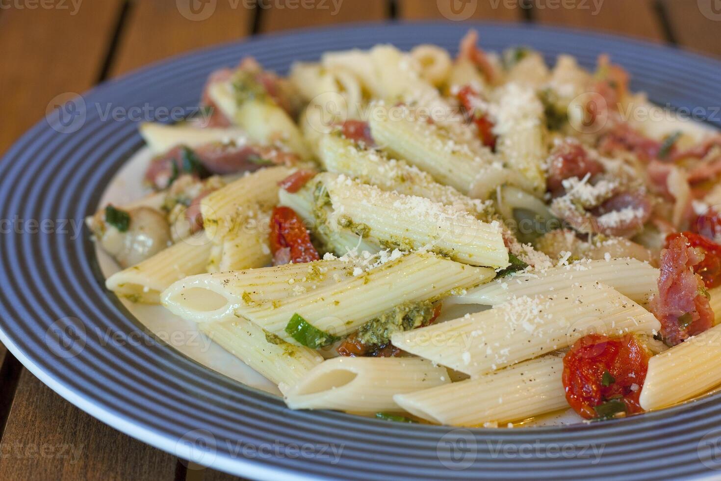 Pasta in a plate photo