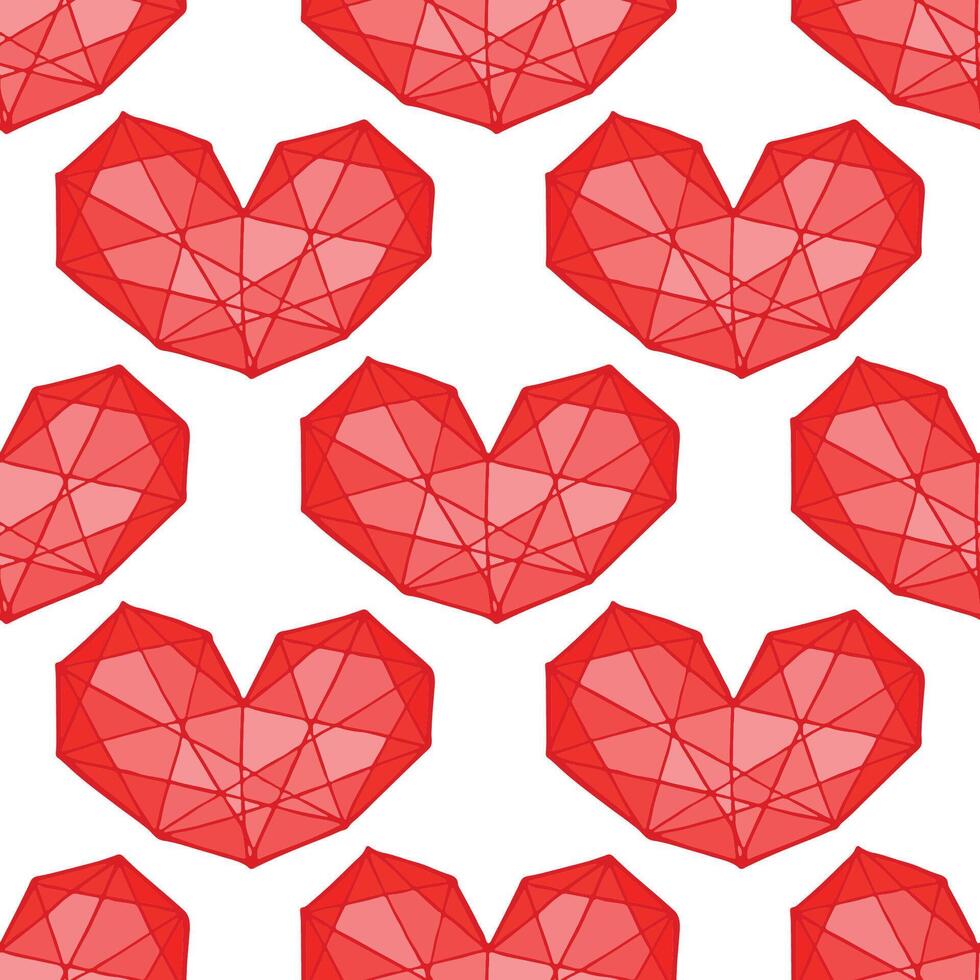 Seamless pattern with hand drawn heart doodle for decorative print, wrapping paper, greeting cards and fabric vector