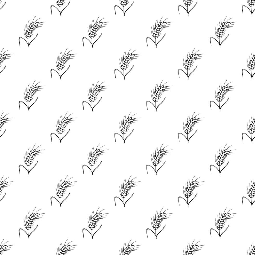 Seamless pattern with wheat doodle for decorative print, wrapping paper, greeting cards, wallpaper and fabric vector