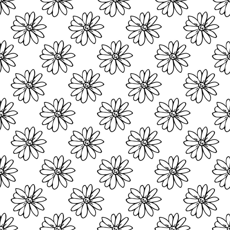 Summer seamless pattern with flowers doodle for decorative print, wrapping paper, greeting cards, wallpaper and fabric vector