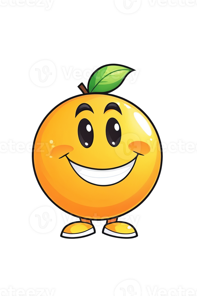 AI generated Orange with happy face png