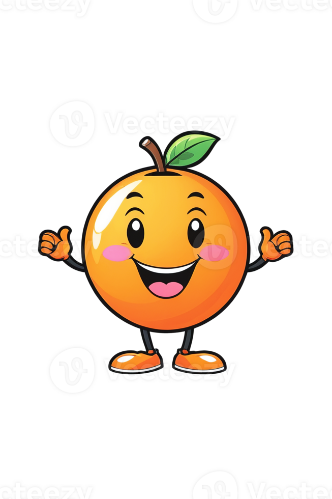 AI generated Orange with happy face png