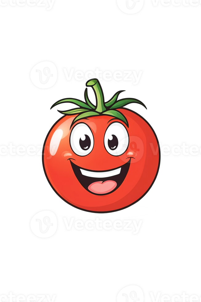 AI generated Red tomato with happy face png