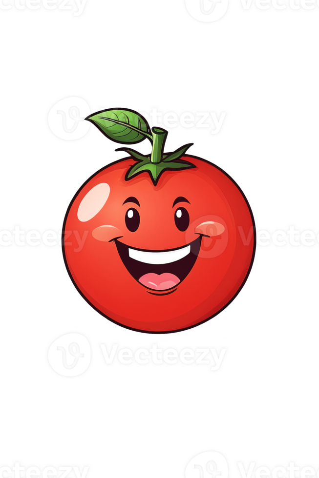 AI generated Red tomato with happy face png