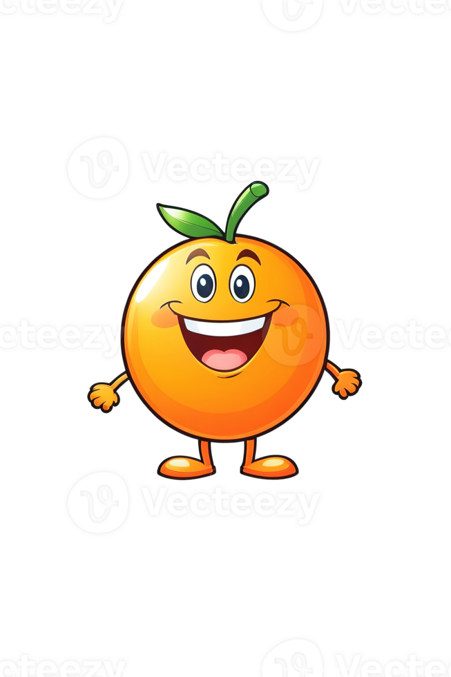 AI generated Orange with happy face png