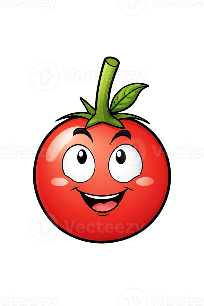 AI generated Red tomato with happy face png