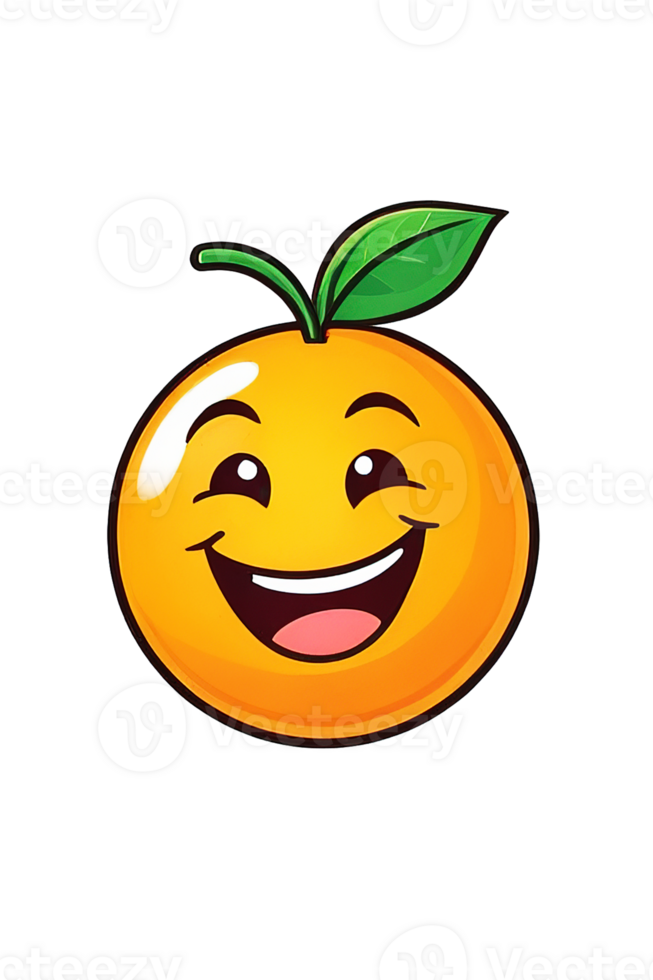 AI generated Orange with happy face png