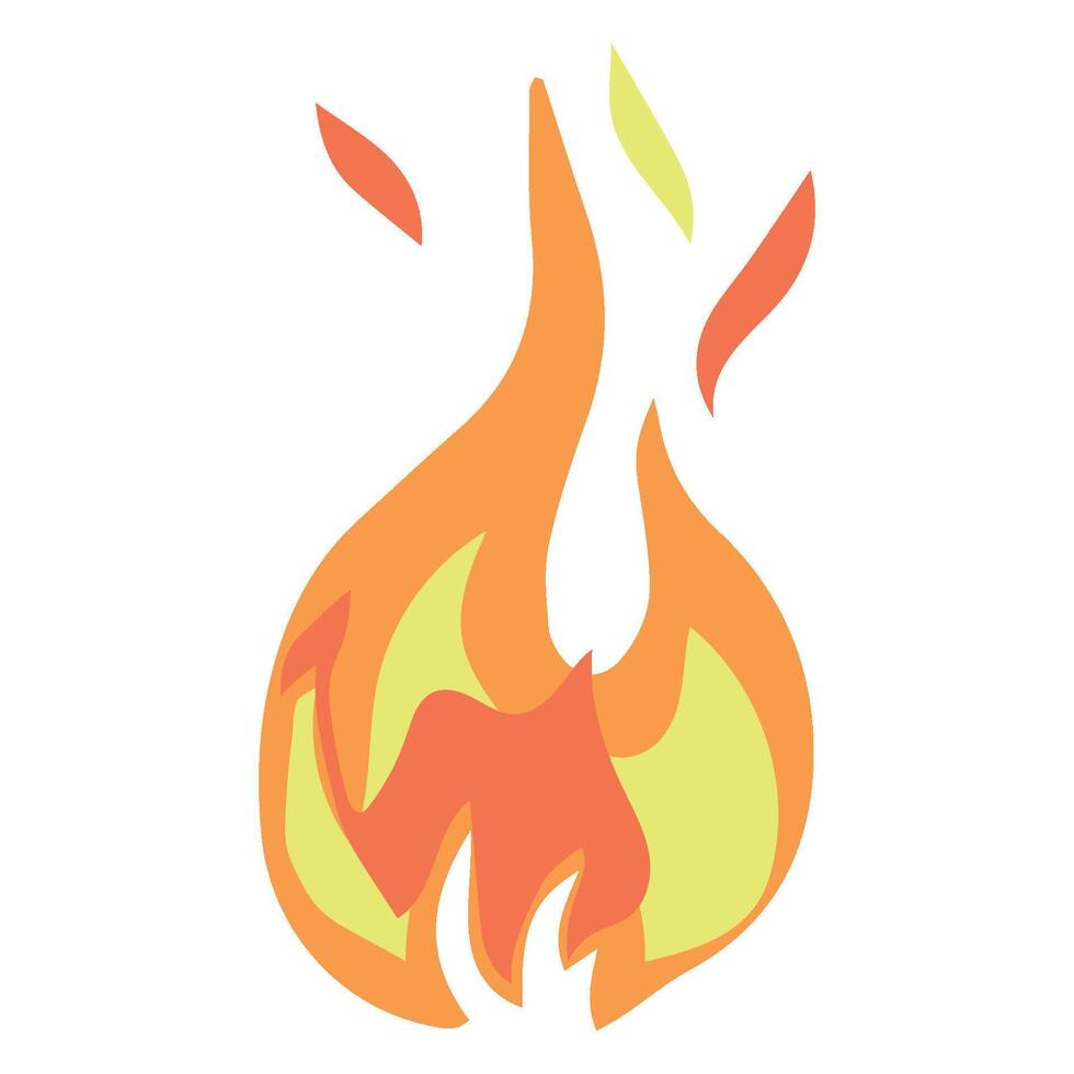 Fire flame vector icon. Fire silhouette illustration.