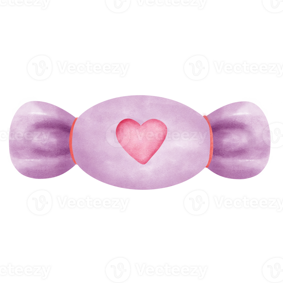 Candy watercolor illustration, Wrapped candy. png